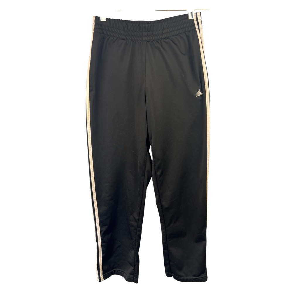 Adidas Black Three Strip Pullon Trackpants SZS Sporty‎ Activewear